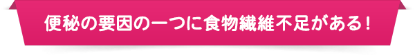 便秘の要因の一つに食物繊維不足がある！