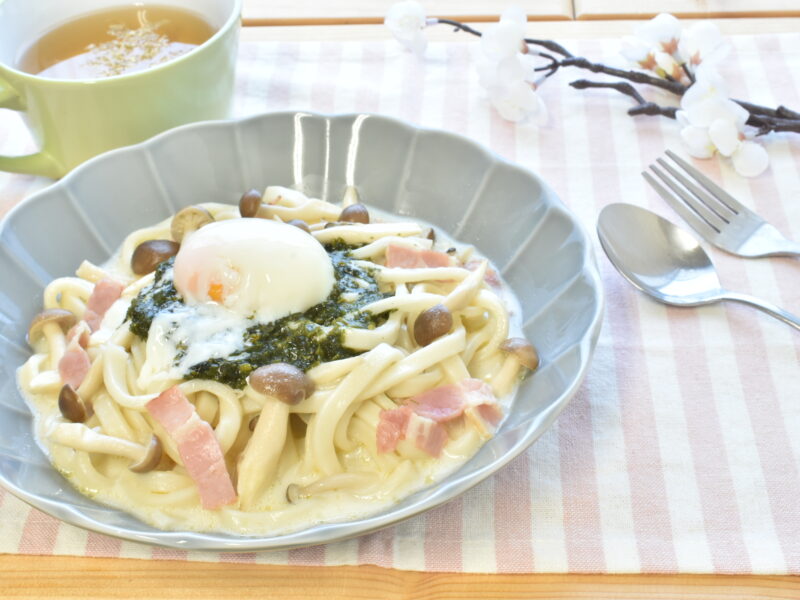 アカモクのクリームうどん