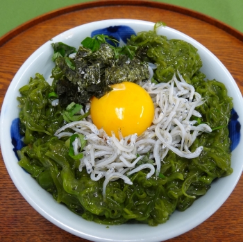 めかぶしらす丼